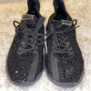 Steve Madden ladies size 12 black sparkle sneakers
